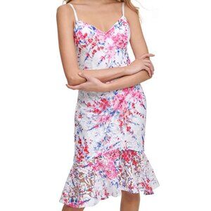 GUESS Printed Lace Bodycon Dress